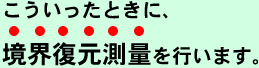 こういったときに境界復元測量を行います