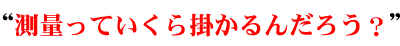 測量っていくら掛かるんだろう